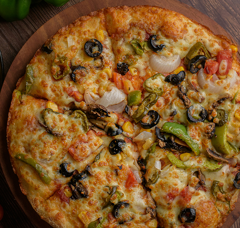 Vegetarian pizza Helsingissä Terra Pizzeriassa